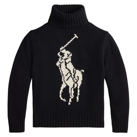 Polo Ralph Lauren Big Pony Wool Turtleneck Sweater, Polo Black 